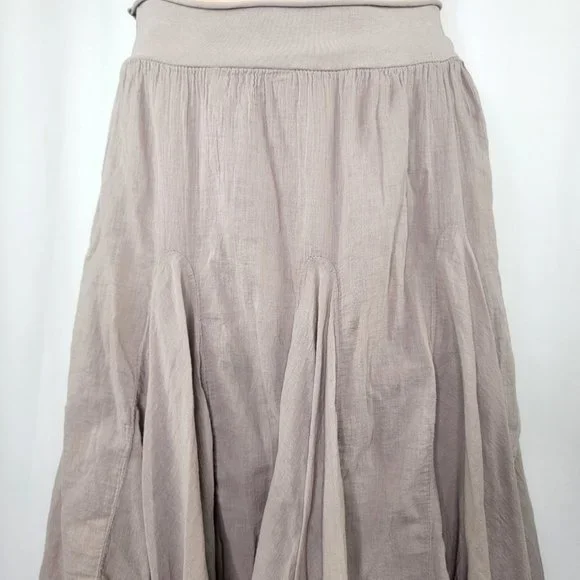 Italian Boho Tan Midi Skirt - Picture 3 of 5